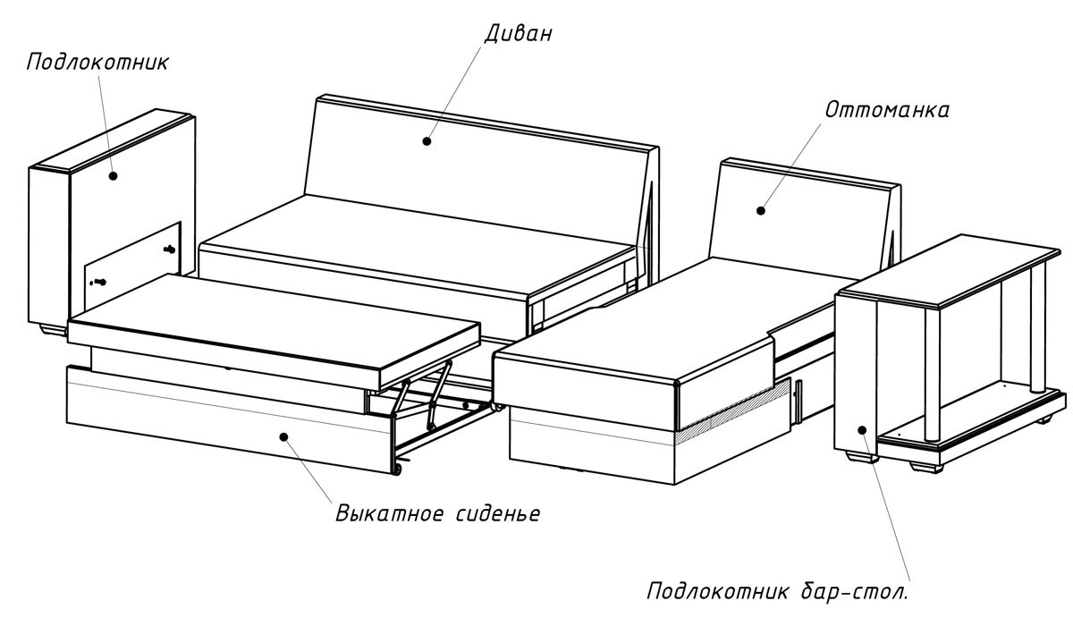 Схема сборки дивана брюссель